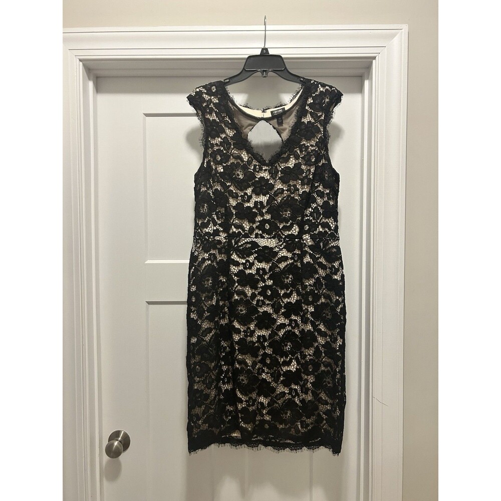 Nicole By Nicole Miller Women’s Size 16 Black Nude Special Occasion Lace Dress